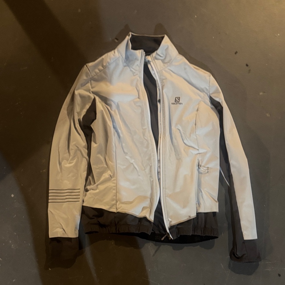 Salomon White and Black Track Jacket
